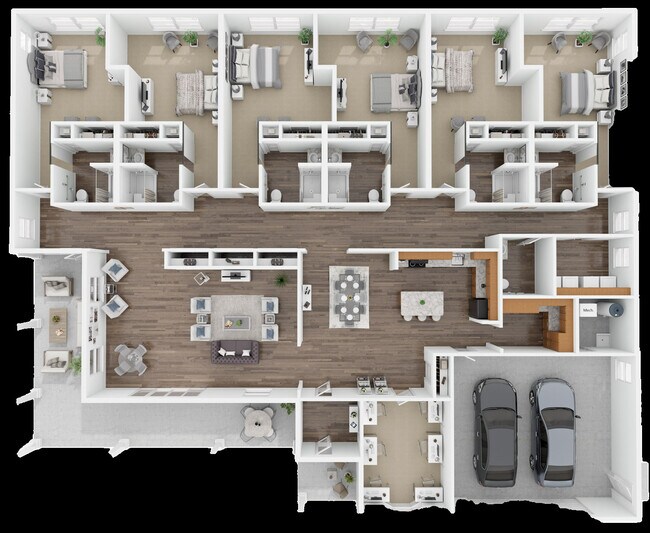 Plano de planta de la casa grupal - Woodside Prairie Apartments and Townhomes