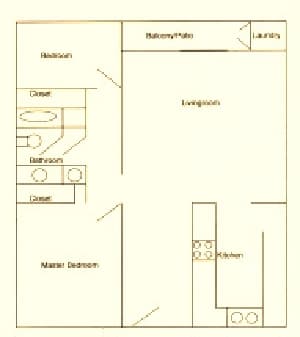 2HAB/1BA - Edencrest Apartments