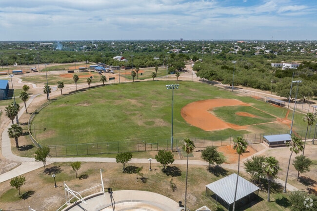 Slaughter Park has 6 basketball courts, walking trails and a baseball field in Laredo.