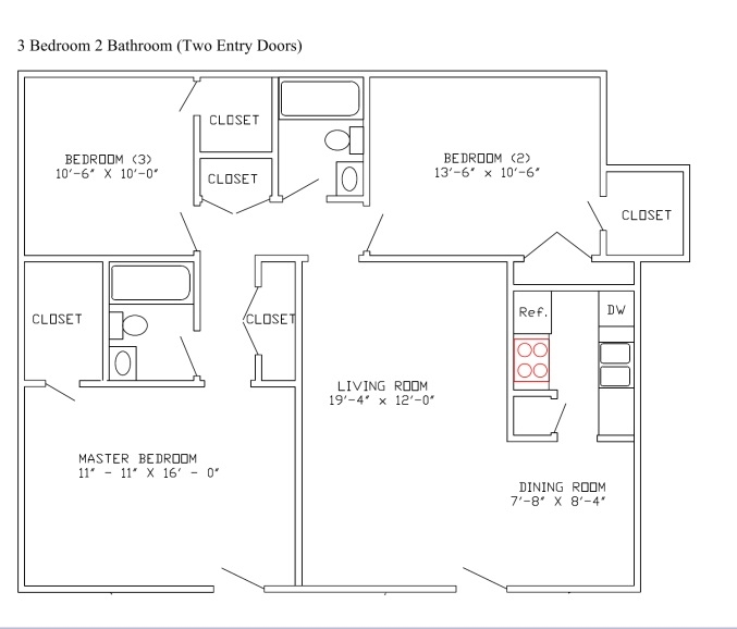 3BR/2BA - Villa La Paz Apartments