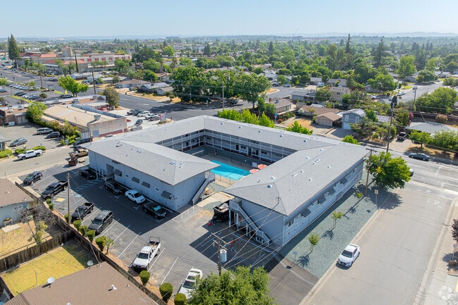 Aerial View from the West - Sunrise Apartments