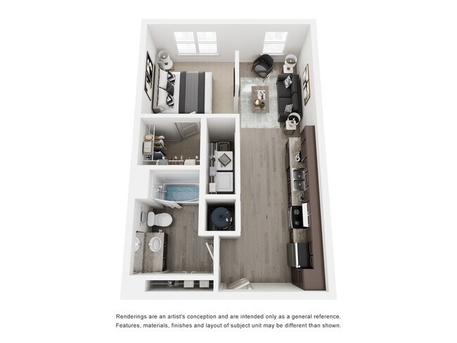 Terminal - Estudio, 1 baño, 472 pies cuadrados. - Rail South Apartments