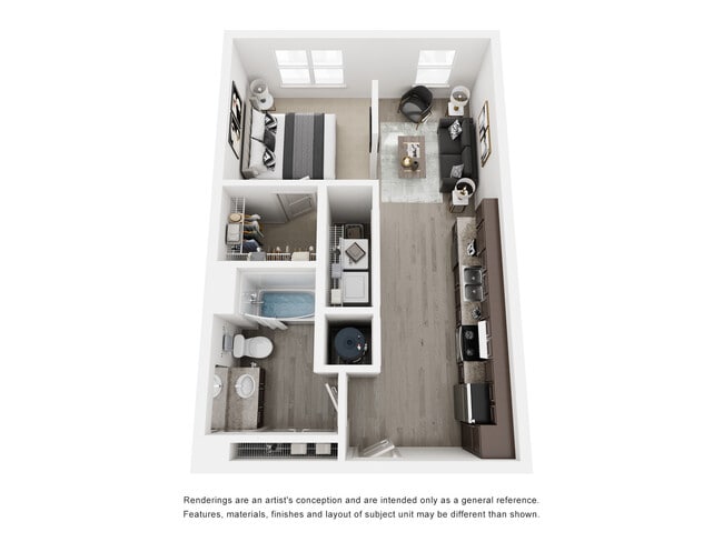 Terminal - Studio, 1 Bath, 472 sq. ft. - Rail South Apartments