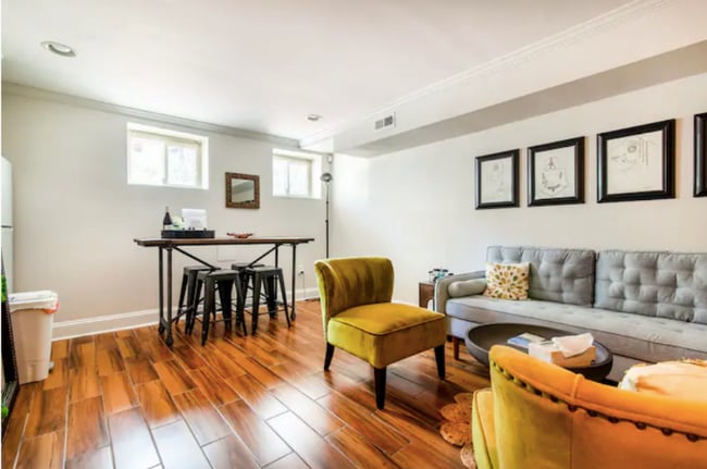 Lower level entertaining/living - 313 Elm St NW