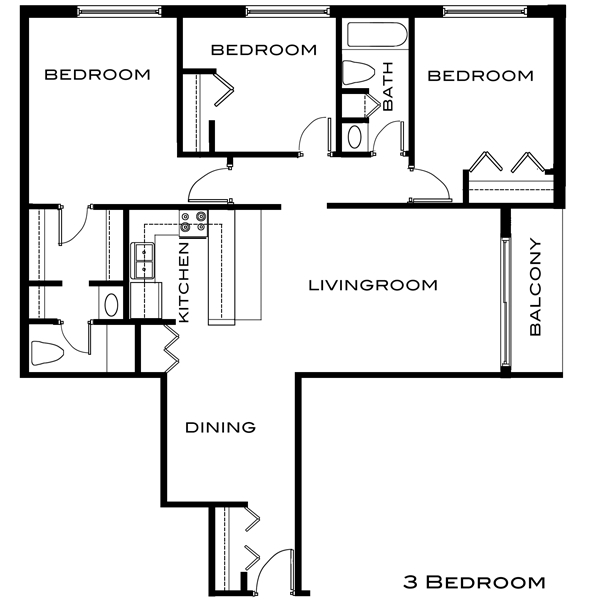 Plano de planta - Buena Vista Apartments & Townhomes