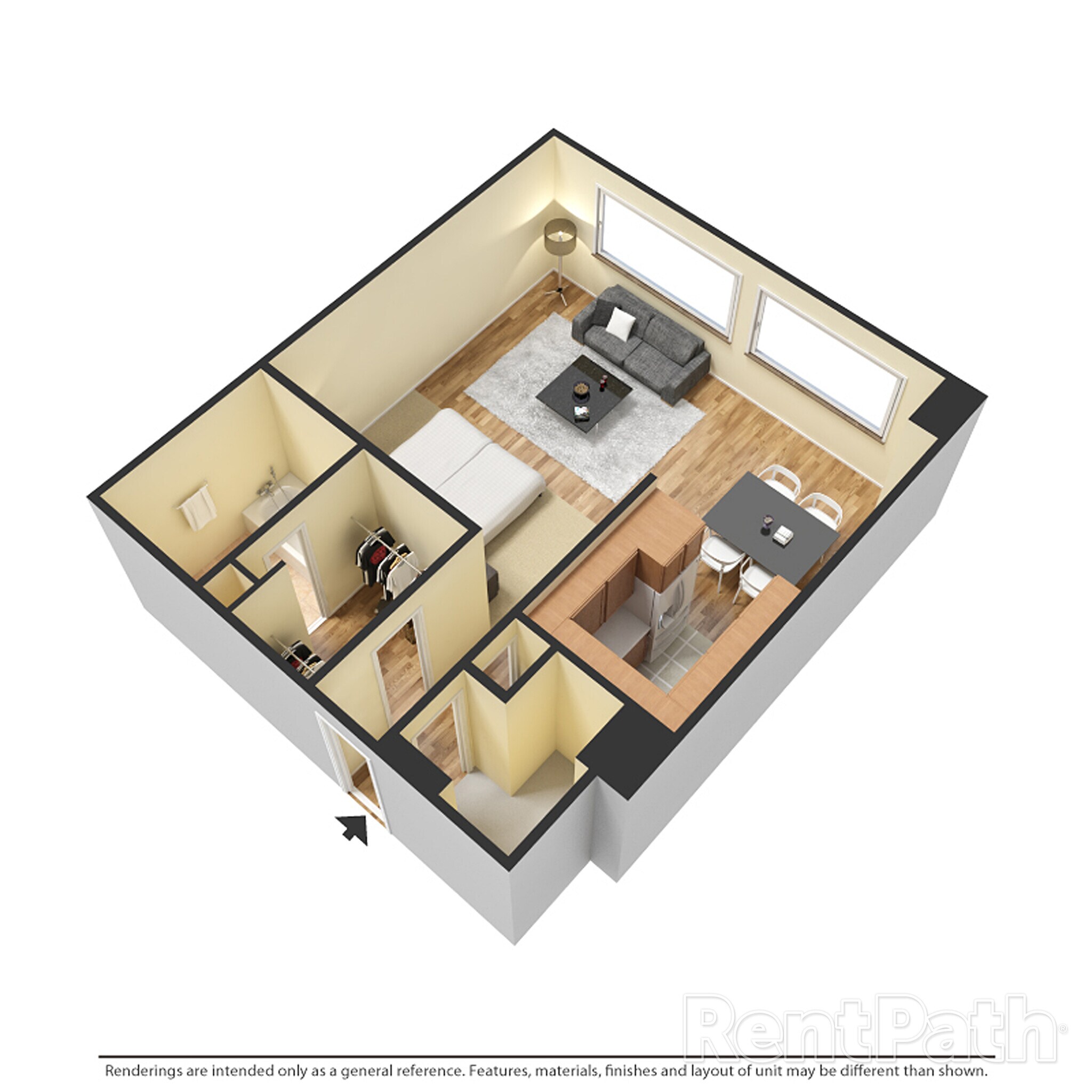 Marine Towers West – 0E1 - Efficiency, 1 Bath