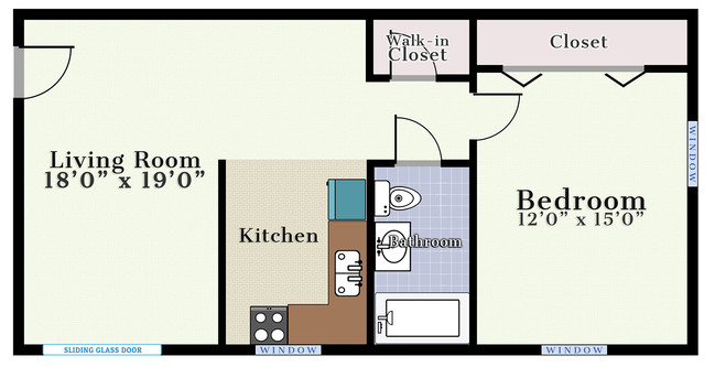 Large 1 Bedroom - Riverside