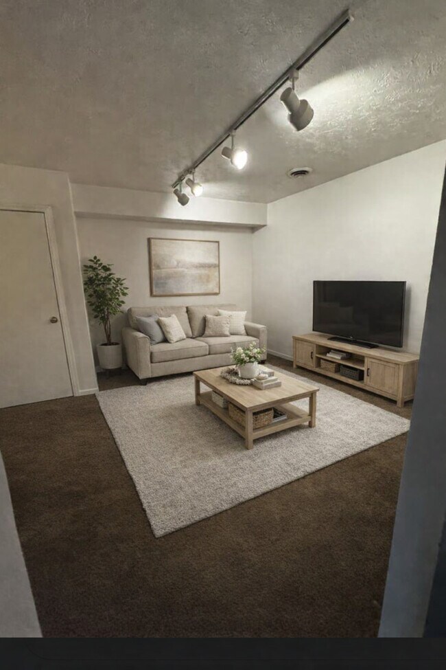 Layout H Living Area - Virtually Staged - Red Coat Manor Apartments