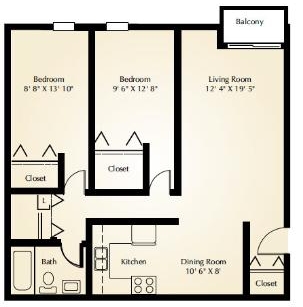 2BR/1BA - Batavia Apartments