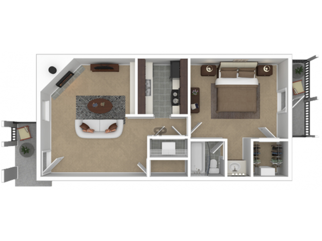 1 habitación / 1 baño - CityParc