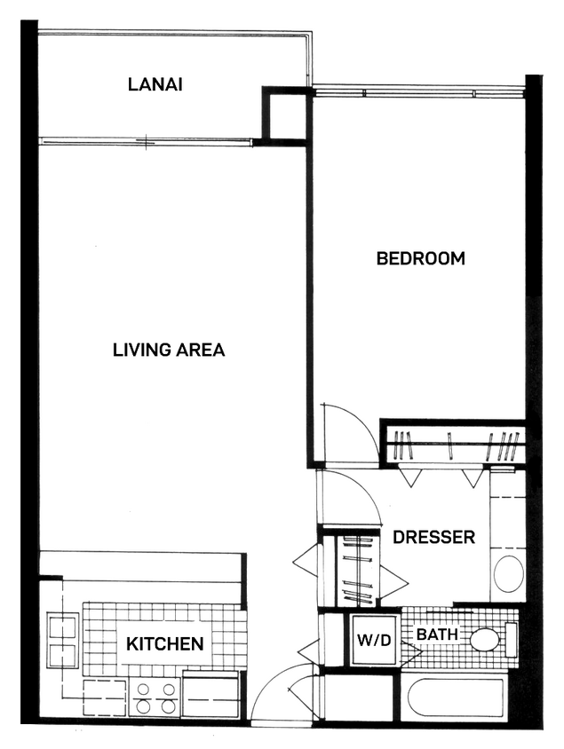 Unit 815 Floorplan - 400 Hobron Ln