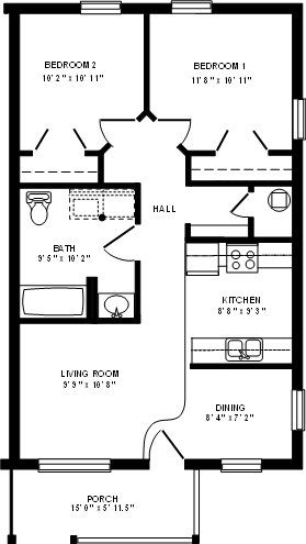 2HAB/1BA - Gentemann Manor