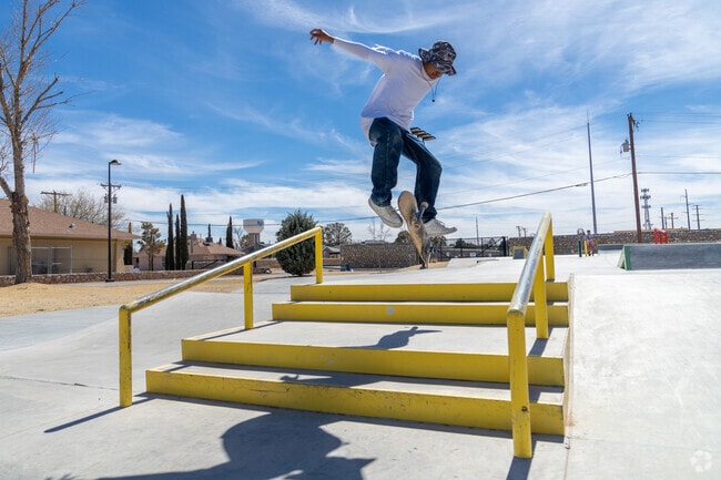 Get rolling at the Corky Park Skatepark in Horizon City.