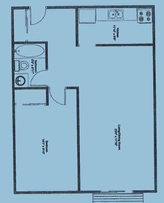 Plan d'étage - Waterloo Avenue Apartments