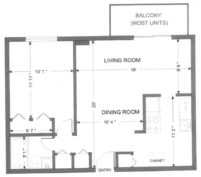 Valley Plaza Apartments – 1 Bed 1 Bath