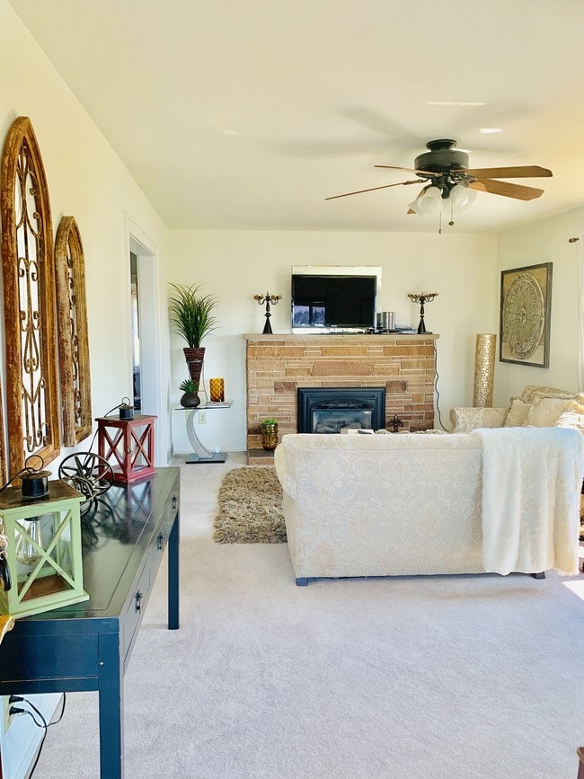 Living room w Tv, fireplace - 4110 1st Ave NW
