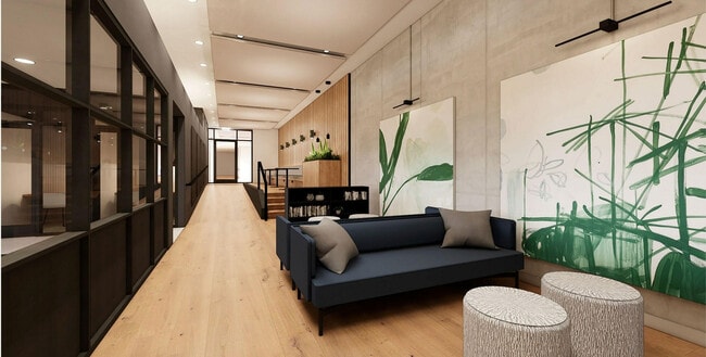 Step into a relaxing contemporary lounge, tastefully designed for both style and comfort. - The 1785 Club Athens Apartments