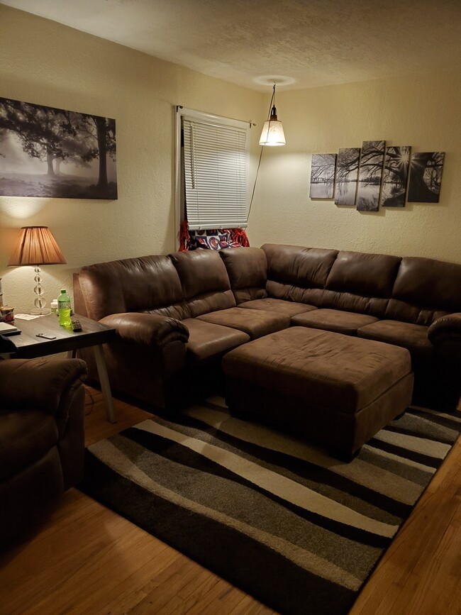 cozy living room with window air conditioner - 334 N Belmont Dr