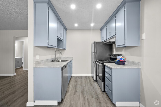 1BR, 1BA -650SF Kitchen - Castle Apartments