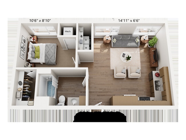 1 bd 1ba - 621 Sq Ft - The Oaks on Maria