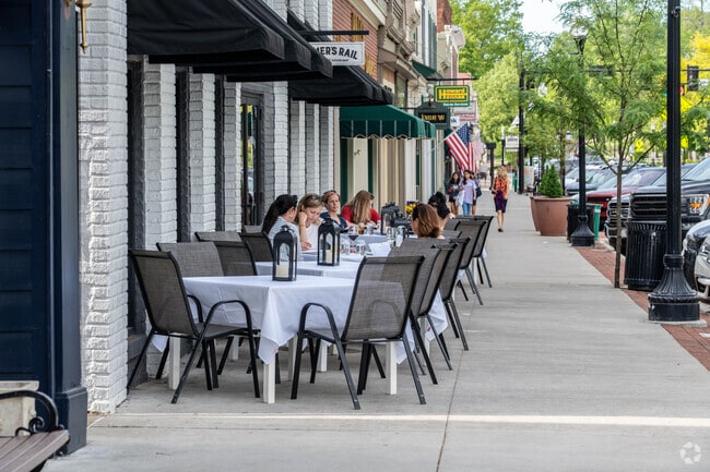 Residents can enjoy outdoor cafe-style dining on Main Street in Hudson.