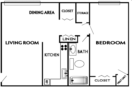 1BR/1BA - Browning Court Apartments