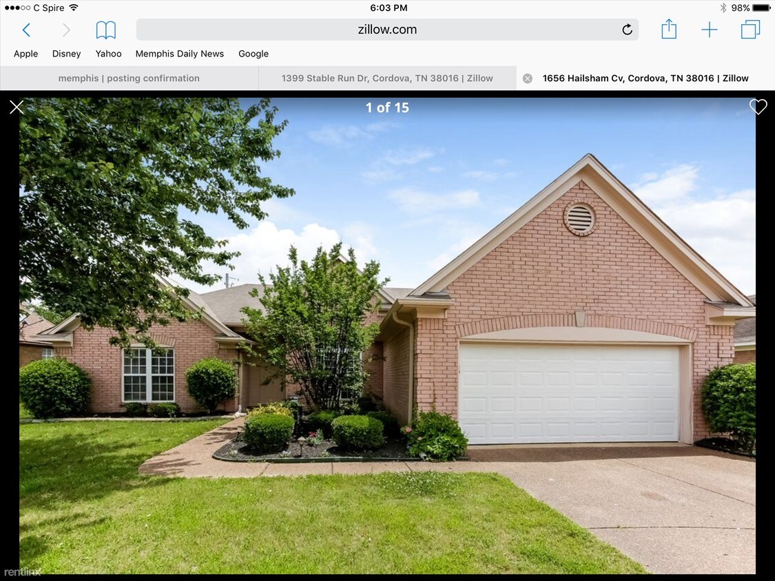 1656 Hailsham Cv, Cordova, TN 38016 House Rental in Cordova, TN