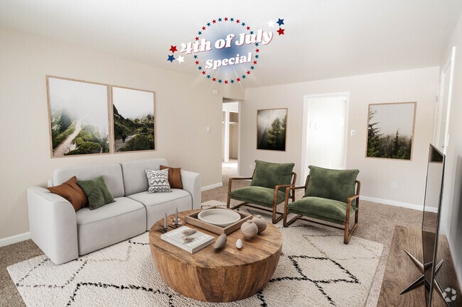 2BR, 2 BA - Living Room - Kipling Village Apartments