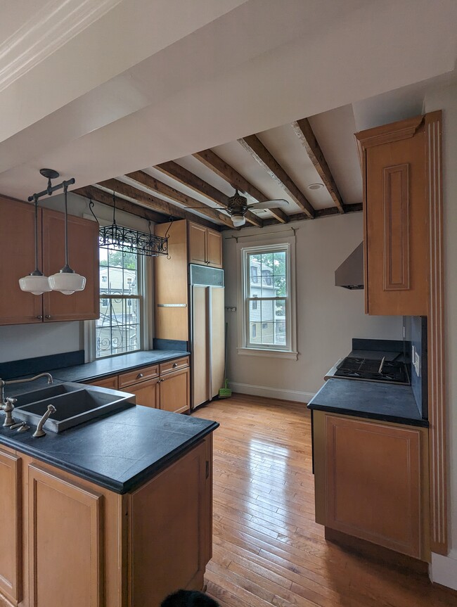 Chef's kitchen with soapstone countertops and high-end appliances and lots of light! - 4413 GEORGIA AVE NW