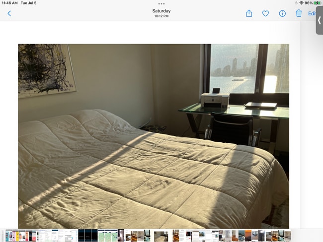 Bedroom with glass desk - 200 Rector Pl