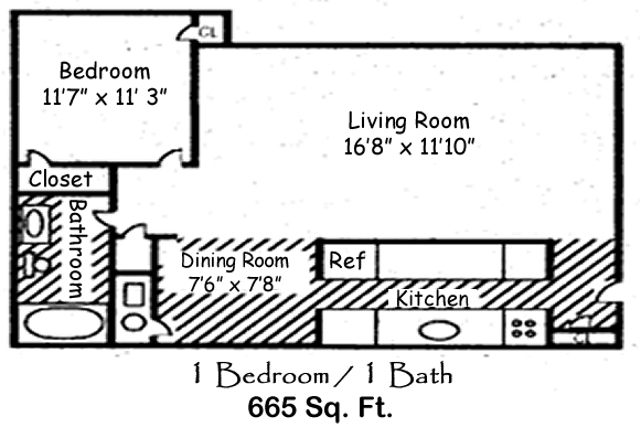 1HAB/1BA - The Addison Apartments