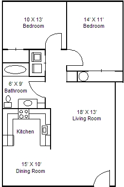 2HAB/1BA - Oakview Apartments