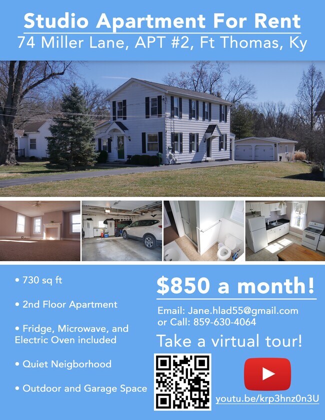 quiet neighborhood, outdoor and garage space, gas heat, ac. - 74 Miller Ln
