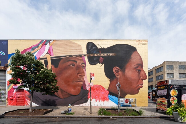 Some murals in Bushwick are several stories tall.