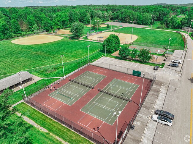 The Fields, a park in Broadview Heights, has courts and fields for many sports.