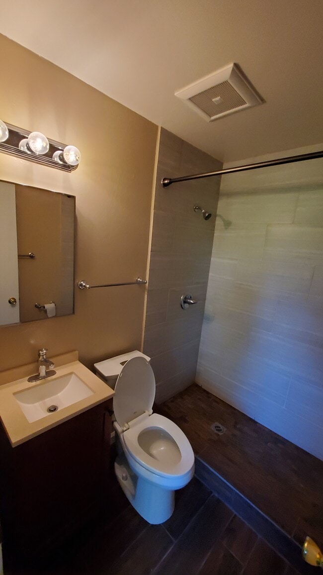 Bathroom has remodeled shower and sink - 965 Yerba Buena Ave