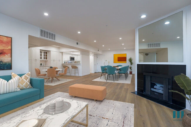 Open-Concept Kitchen, Dining, and Living Room Space - Rose Flower by Wiseman
