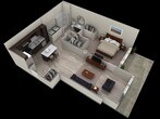 1 BR Designer Courtyard Garage