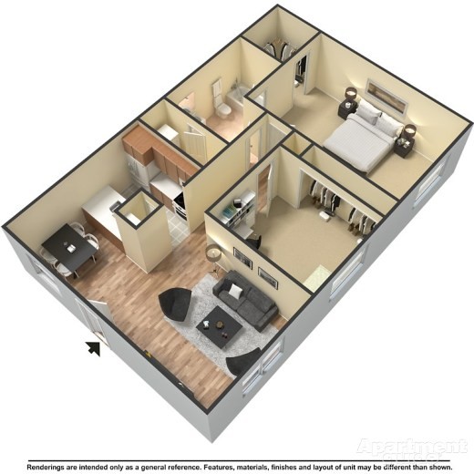 2 Bedroom Floor Plan - Crosby Square Apartments