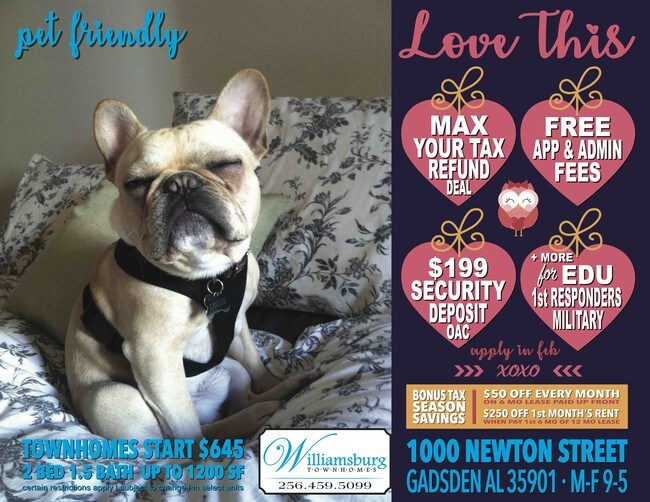 Williamsburg Townhomes Rentals Gadsden, AL