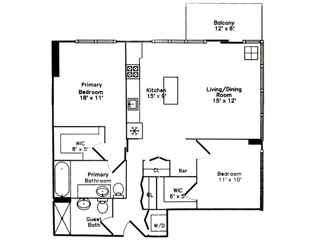 Split Bedroom Floor Plan - 659 W Randolph St