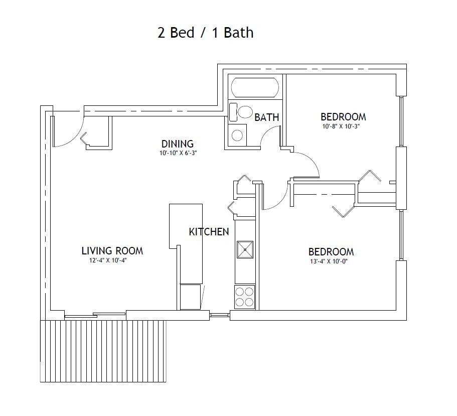 Mark Twain Apartments – 2 Bed, 1 Bath