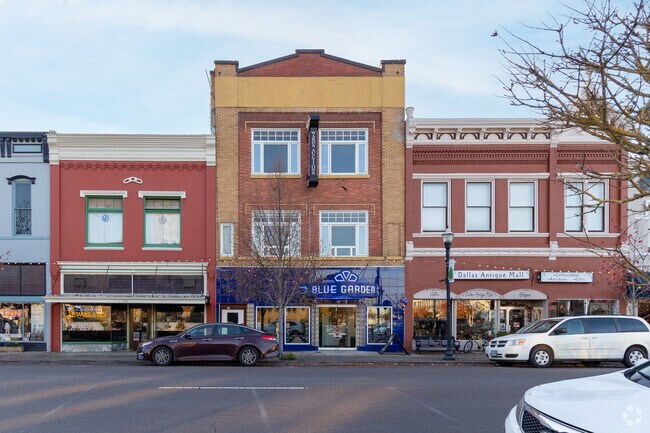 Historic storefronts in Dallas.