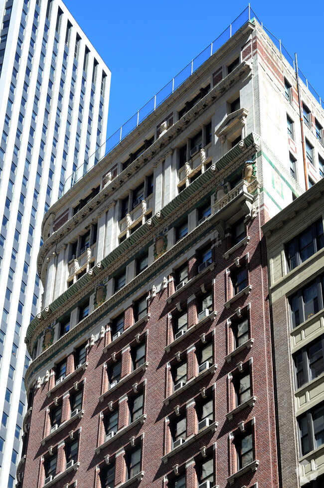 Top of the building seen from the street level - The Howell