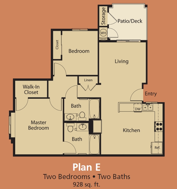 2BR/2BA Plan E - Toscana Apartments