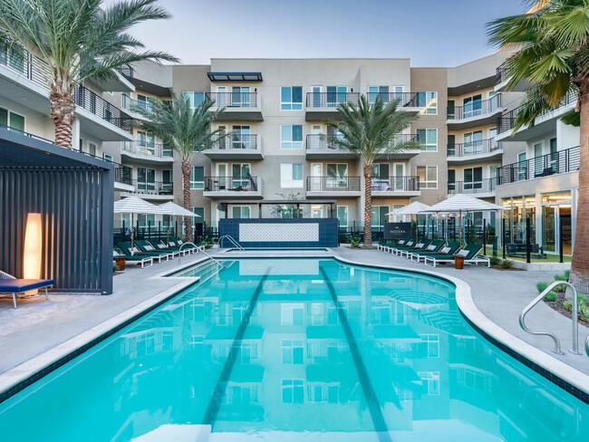 Enjoy a resort-style pool with a peaceful lounge area at Modera Pomona. - Modera Pomona