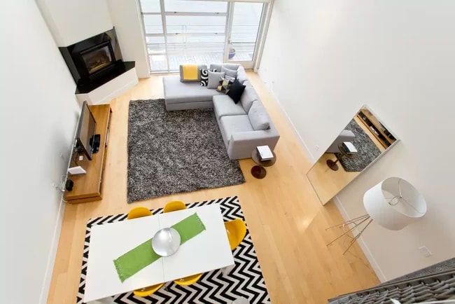 Top view of Living/Dining Room - 1221 Harrison St