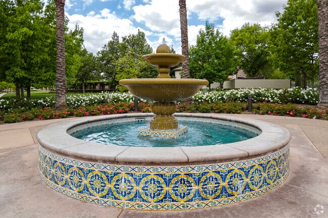 A beautiful fountain in the Harlan Ranch Community of Clovis.