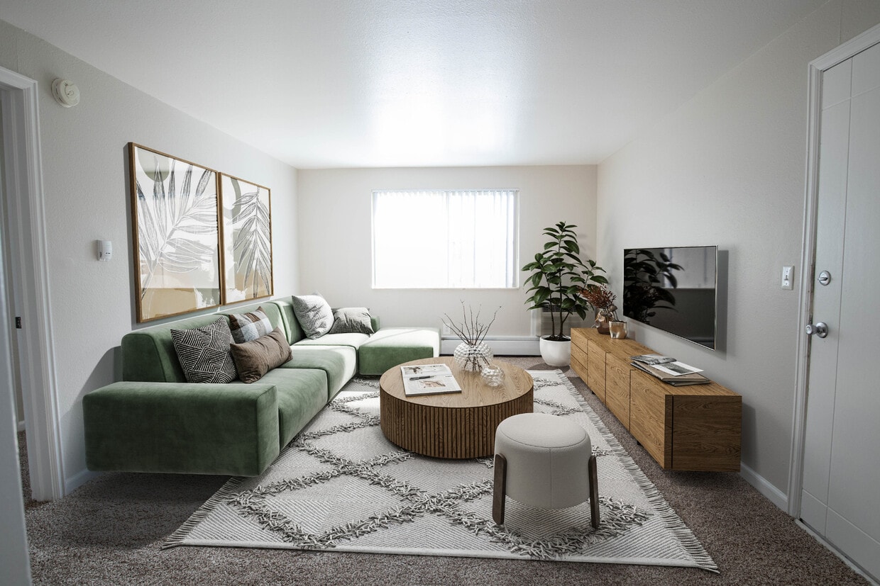 1BD, 1BA - Living Room - Kipling Village Apartments