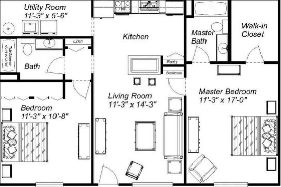 2BR/2BA - Clara Place Apartments